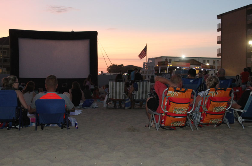 outdoor beach projector movie theater