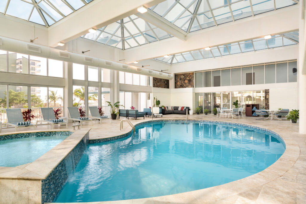 Indoor pool inside the DoubleTree by Hilton Ocean City 